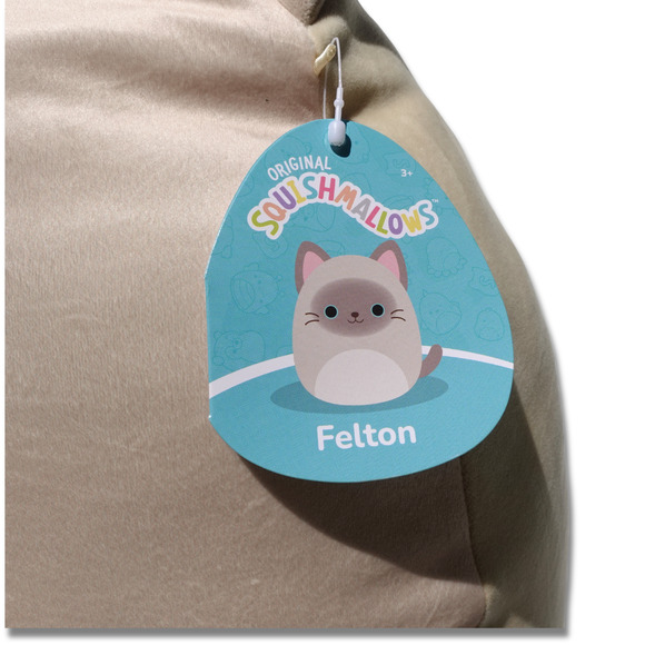 NWT Squishmallow Soft Cuddly Felton Cat Kitten Blue Eye Grey Jumbo Size 20 Inch - Picture 7 of 11